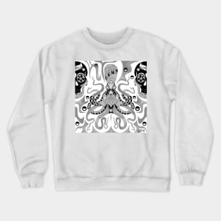 death squid the kraken art of sea in ecopop Crewneck Sweatshirt